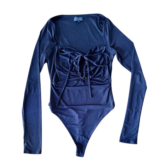 Majorelle x Revolve Small Mika Bodysuit Square Neck Halter Long Sleeve Thong - Picture 2 of 7